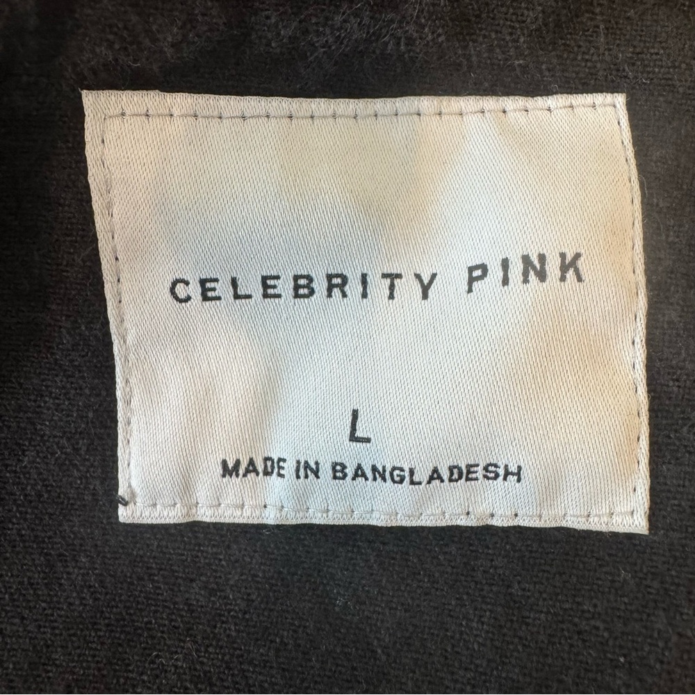 Celebrity Pink Juniors' Collared Denim Shacket Jacket Black Denim Size L‎ #135 - Picture 9 of 9